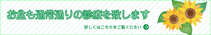 お盆も通常通りの診療を致します